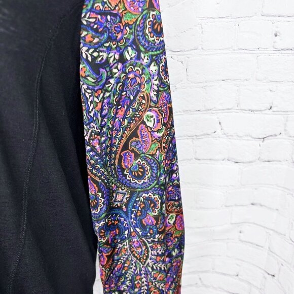 ANTHROPOLOGIE AKEMI + KIN MAYBELLE SILKY TIE PRINT SLEEVE TOP - XL - Picture 5 of 7